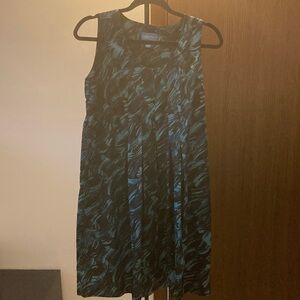 Simply Vera Vera Wang Blue & Black Sleeveless Midi Dress